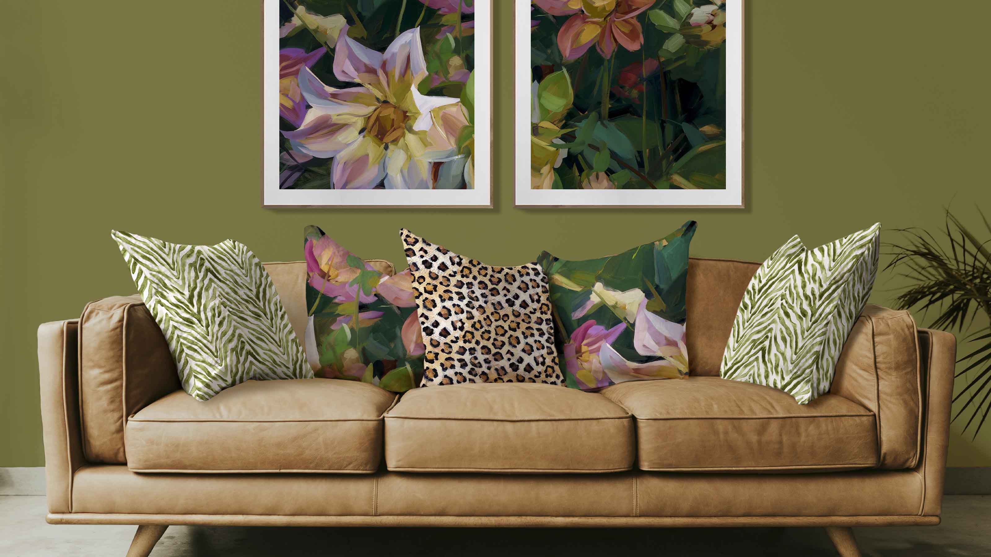 Australian Style cushions on a leather sofa