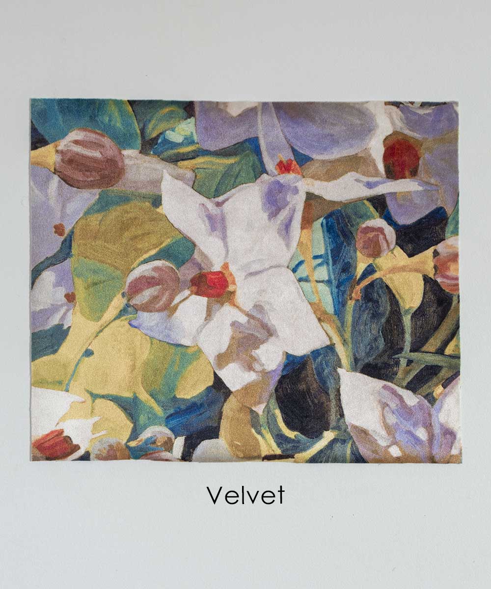 Amira Gold Fabric – Hand-Painted Floral Linen by the Metre | Bowerbird Collections