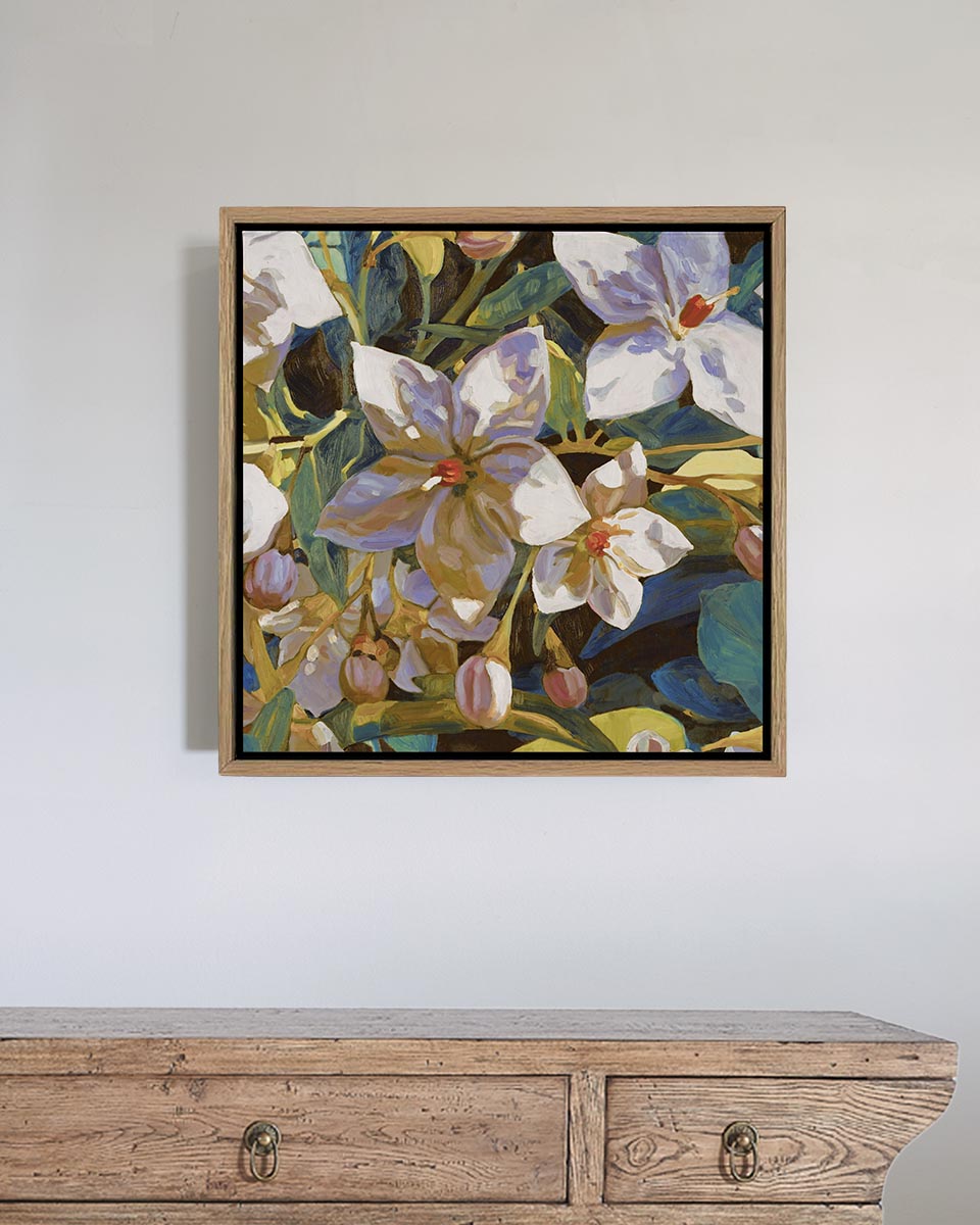 Amira Gold Fine Art Print on Canvas - Square - Botanical Elegance by Ellie Sweetman | Bowerbird Collections