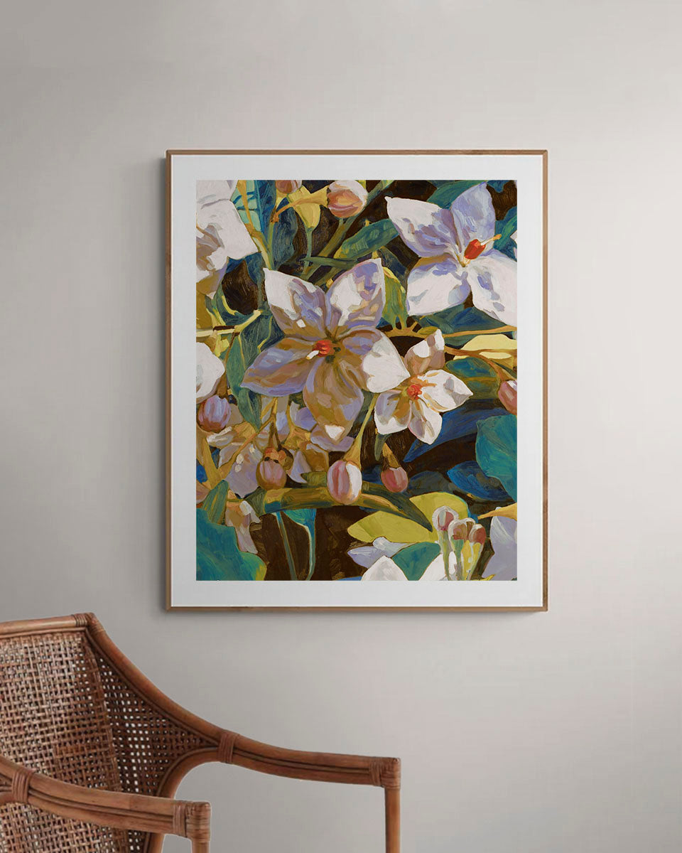 Amira Gold Fine Art Print on Paper - Rectangular - Botanical Wall Art | Bowerbird Collections