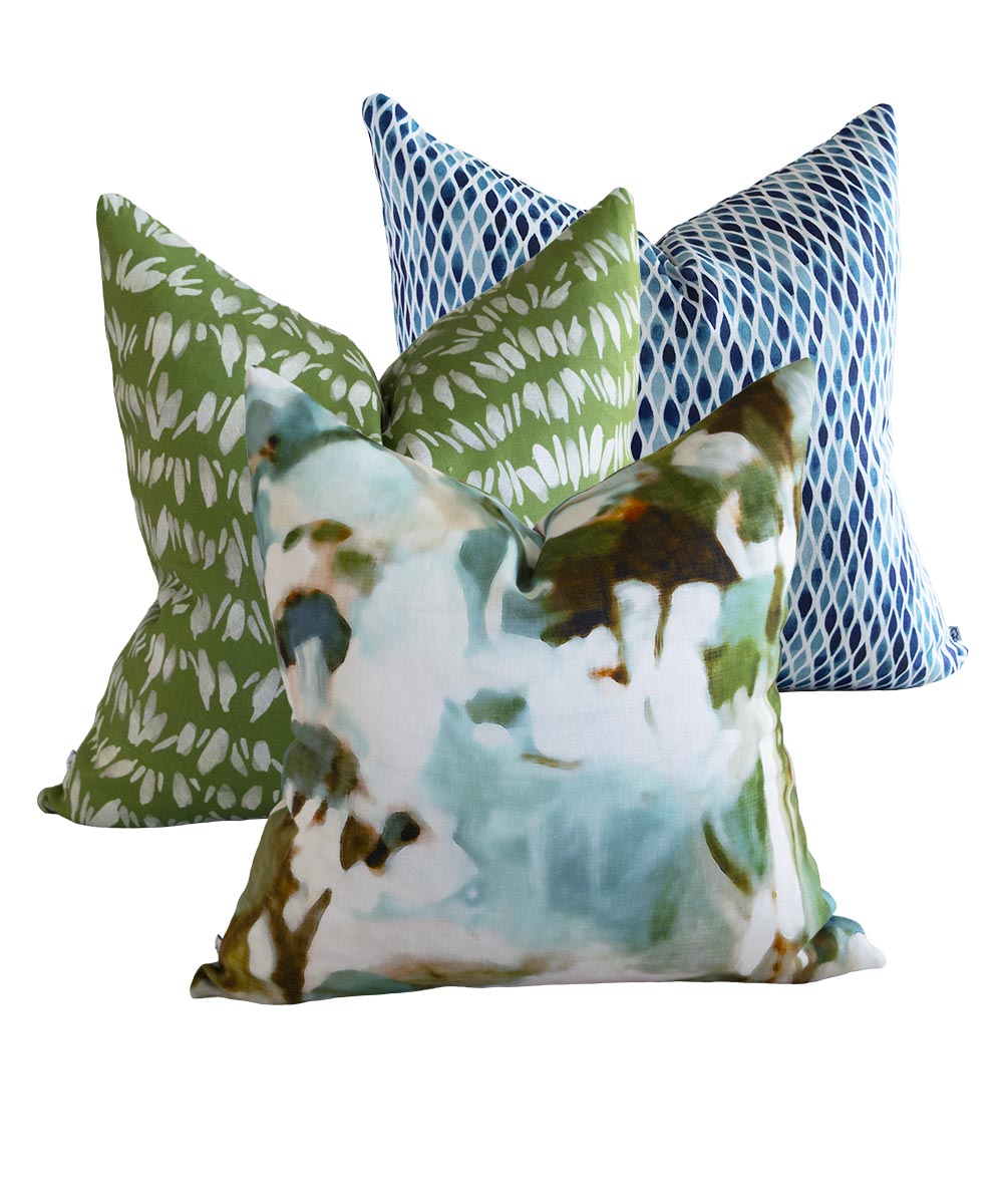 Arbre Aqua Linen Cushion Cover