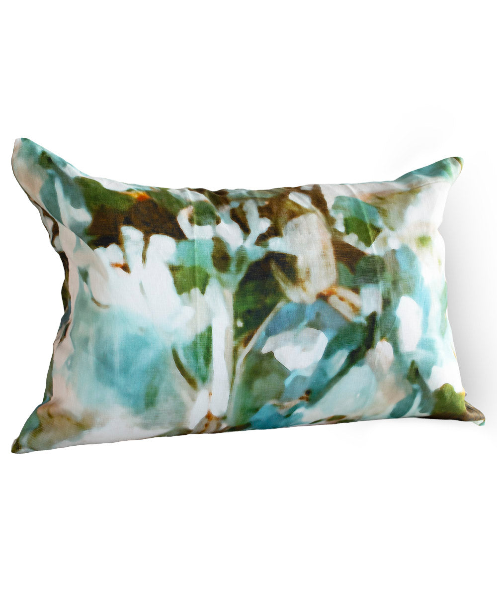 Arbre Aqua Pillow Cover 100% Linen | Bowerbird Collections