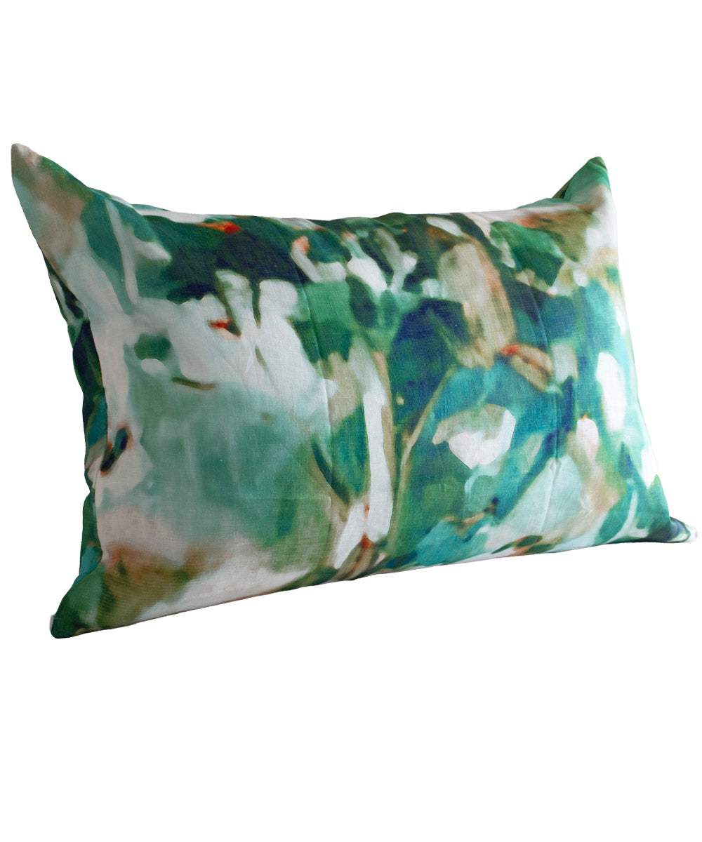 Arbre Teal Pillow Cover 100% Linen | Bowerbird Collections