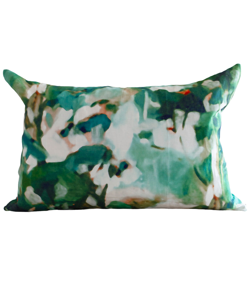 Arbre Teal Pillow Cover 100% Linen | Bowerbird Collections
