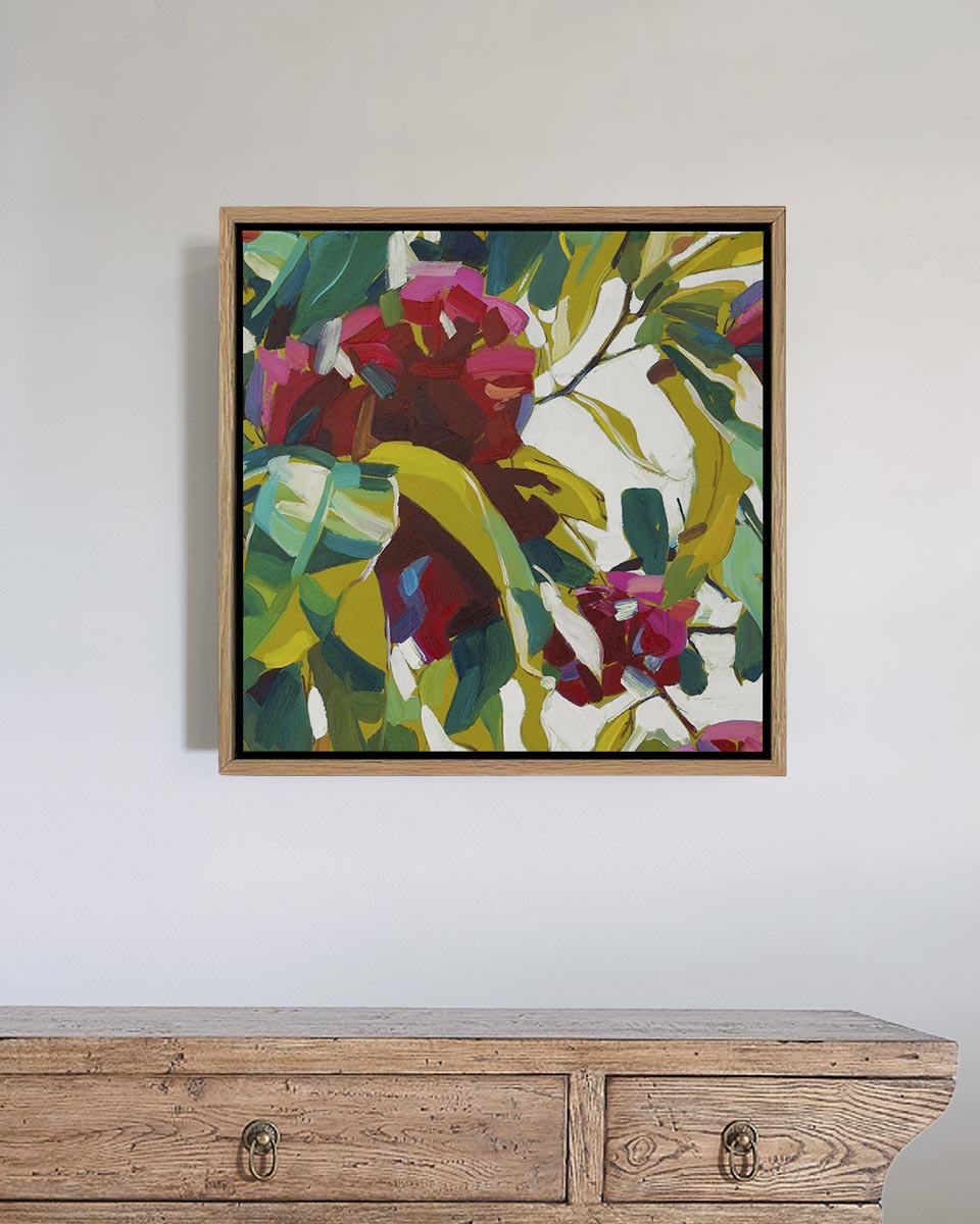 Bloom Fine Art Print on Canvas - Square - Vibrant Floral Wall Art | Bowerbird Collections