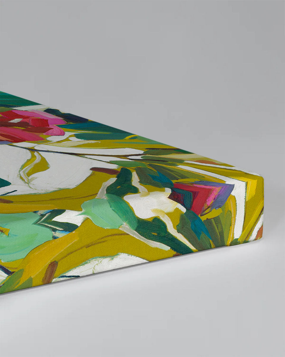 Bloom Fine Art Print on Canvas - Square - Vibrant Floral Wall Art | Bowerbird Collections