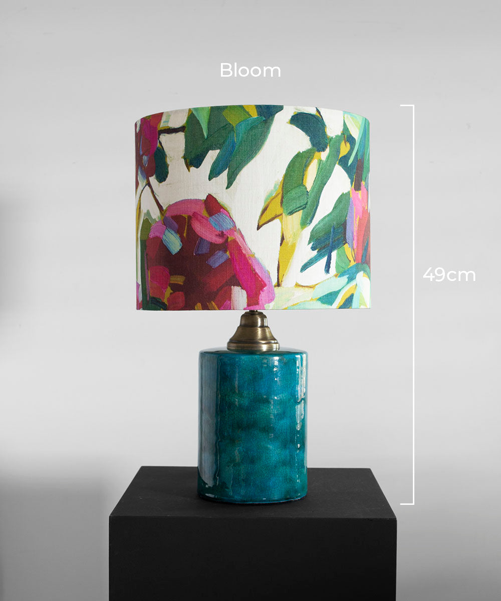 Handcrafted Teal Glow Ceramic Lamp Base