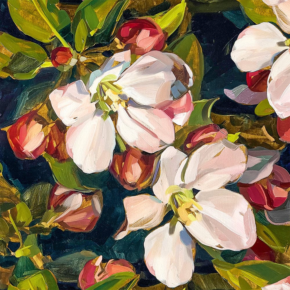 Blossom Navy Fine Art Print on Paper Bowerbird Collections