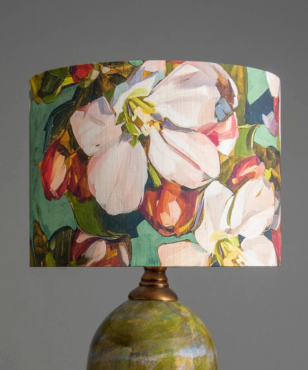 Blossom Green Lampshade – Painterly Floral Lighting | Bowerbird Collections