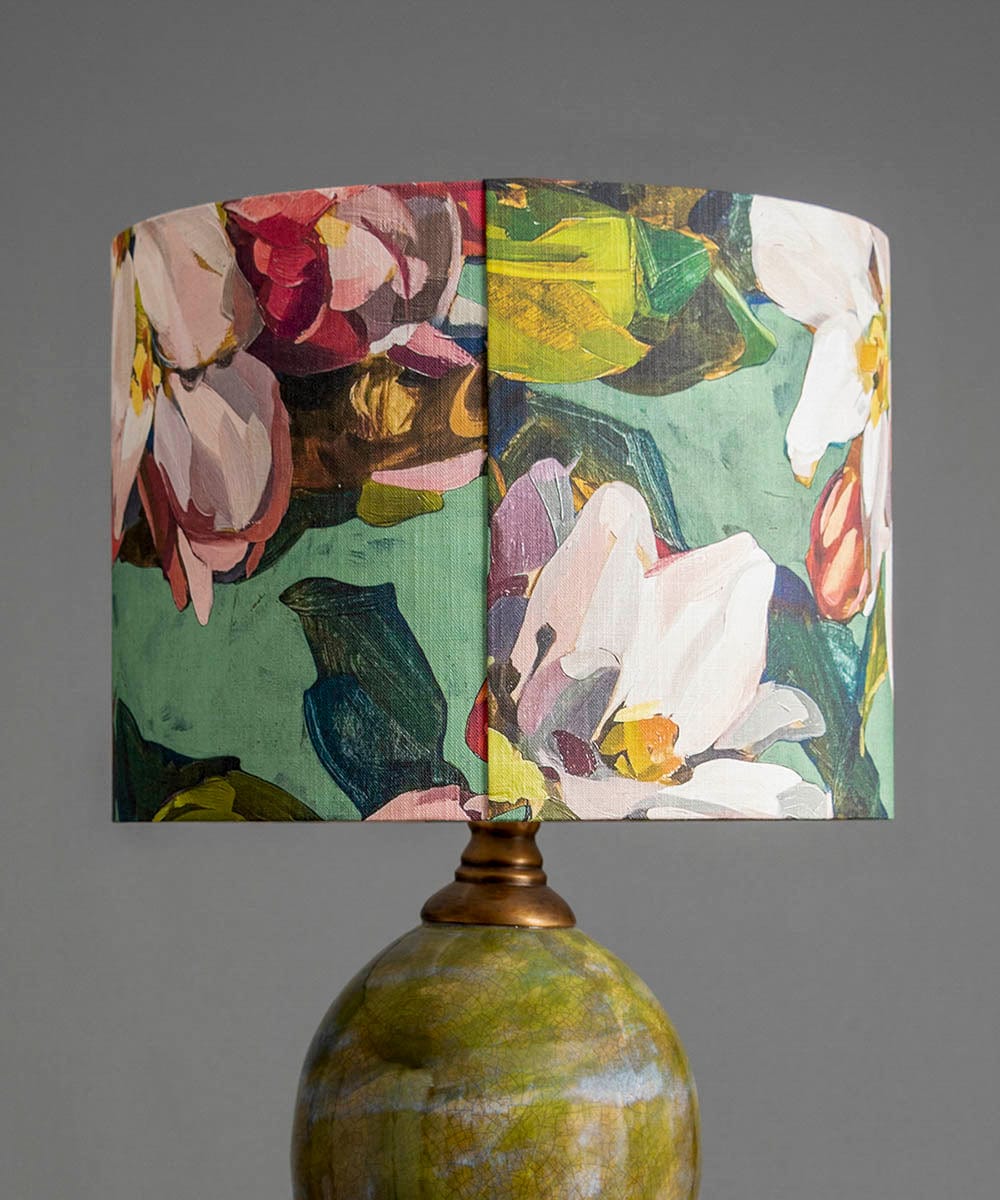 Blossom Green Lampshade – Painterly Floral Lighting | Bowerbird Collections