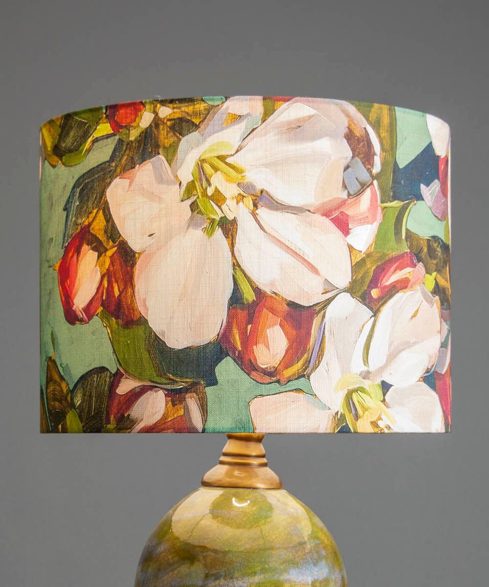 Blossom Green Lampshade – Painterly Floral Lighting | Bowerbird Collections