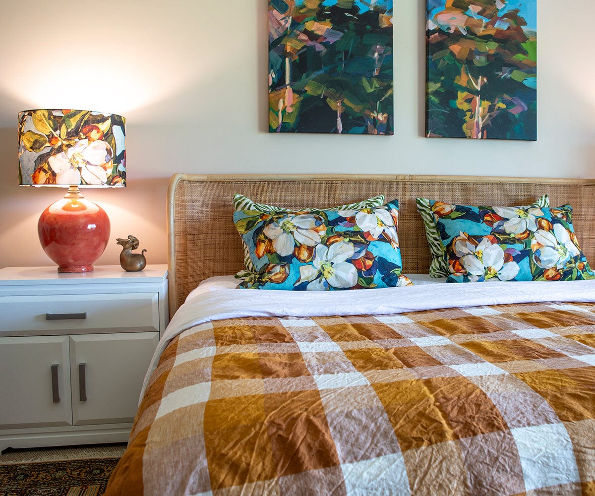 Blossom Aqua Pillow Cover Bowerbird Collections