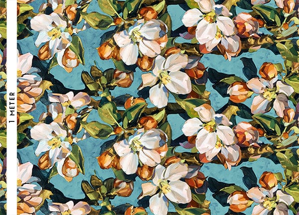 Blossom Aqua Fabric Bowerbird Collections