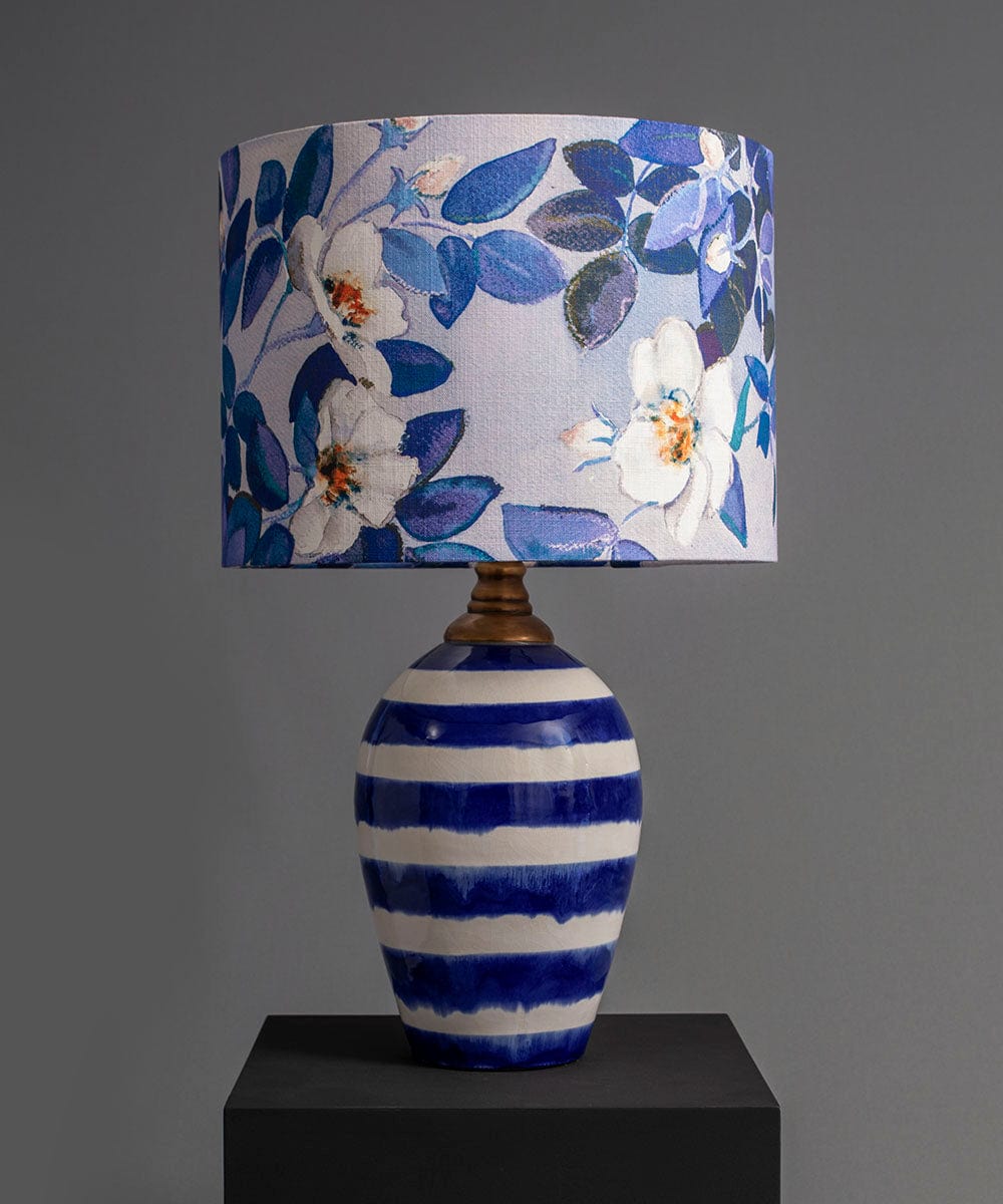 Rose Winter Lampshade – Classic Blue and White Lighting | Bowerbird Collections