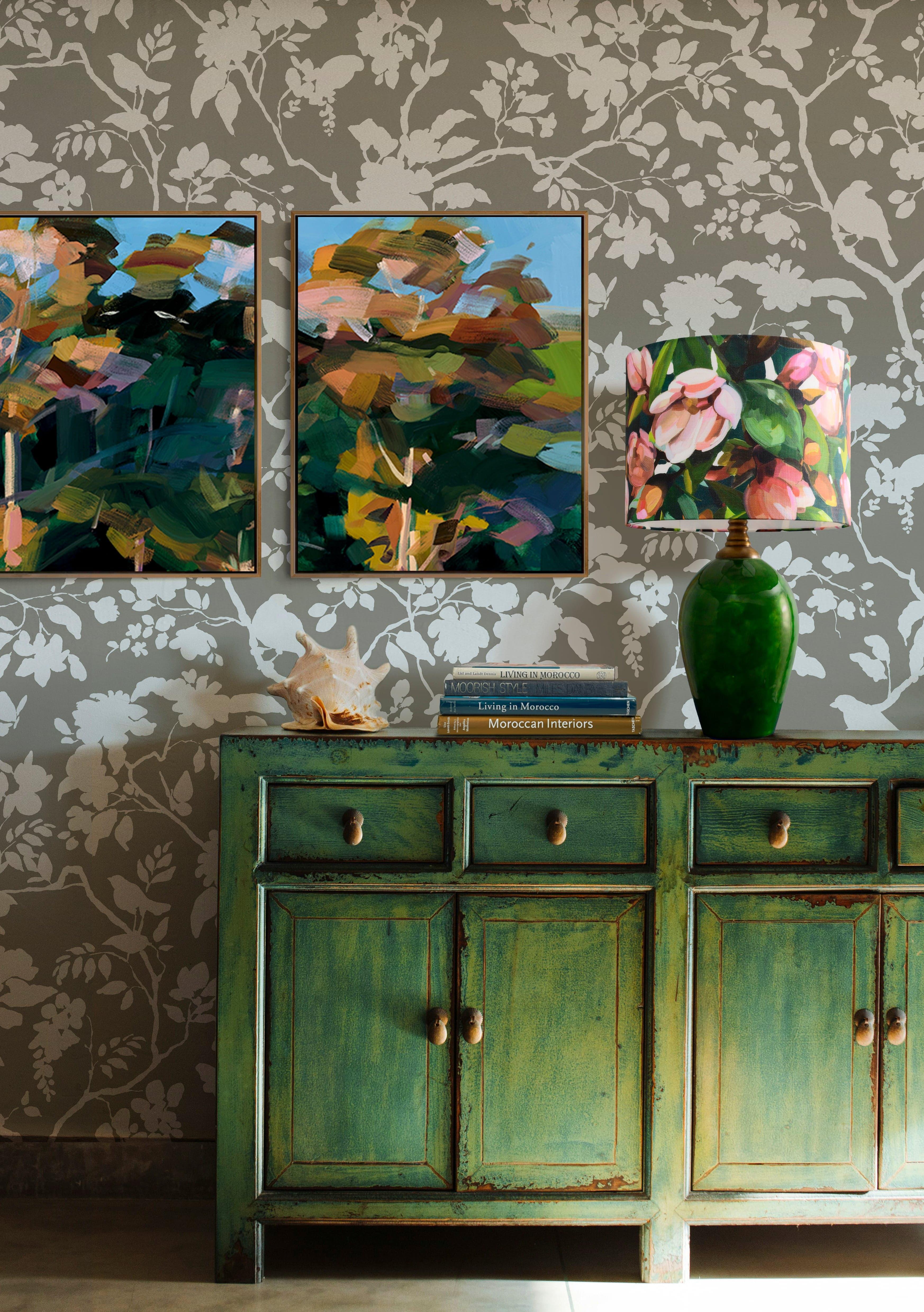 Magnolia Orange and Green Lampshade Bowerbird Collections