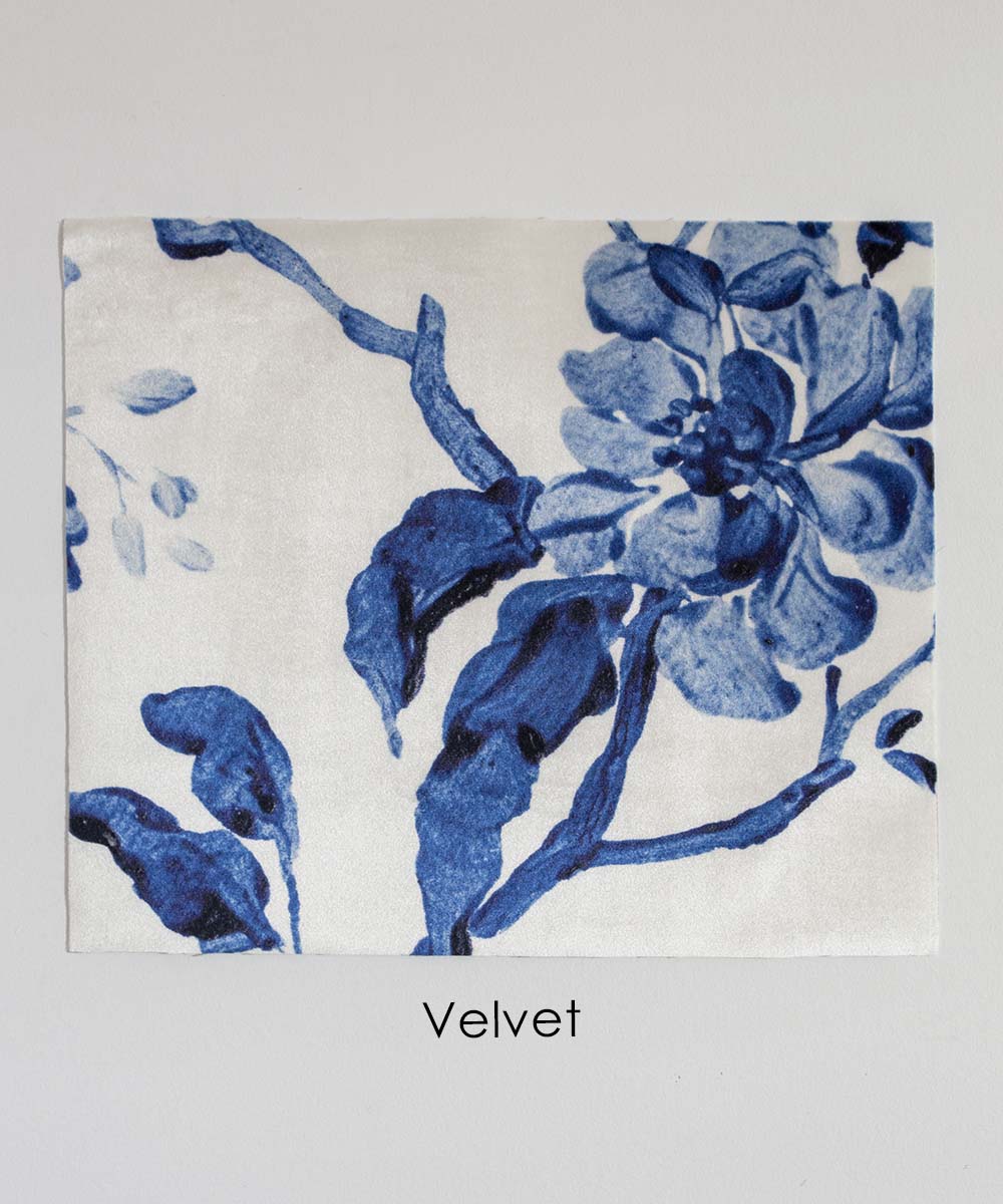 Chinoiserie Navy Fabric – Classic Botanical Linen & Velvet | Bowerbird Collections