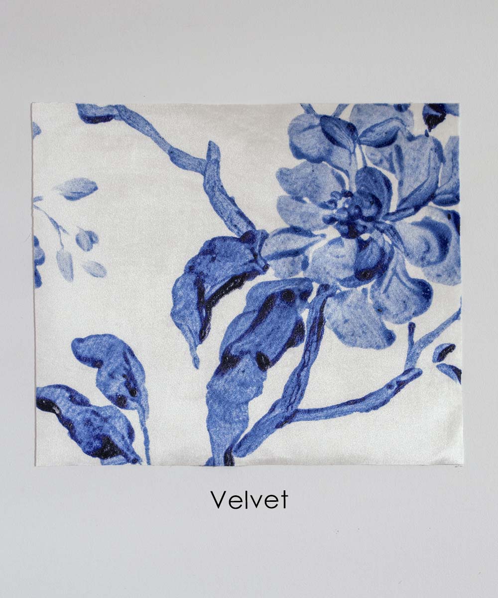 Chinoiserie Pale Blue Fabric – Classic Botanical Linen | Bowerbird Collections