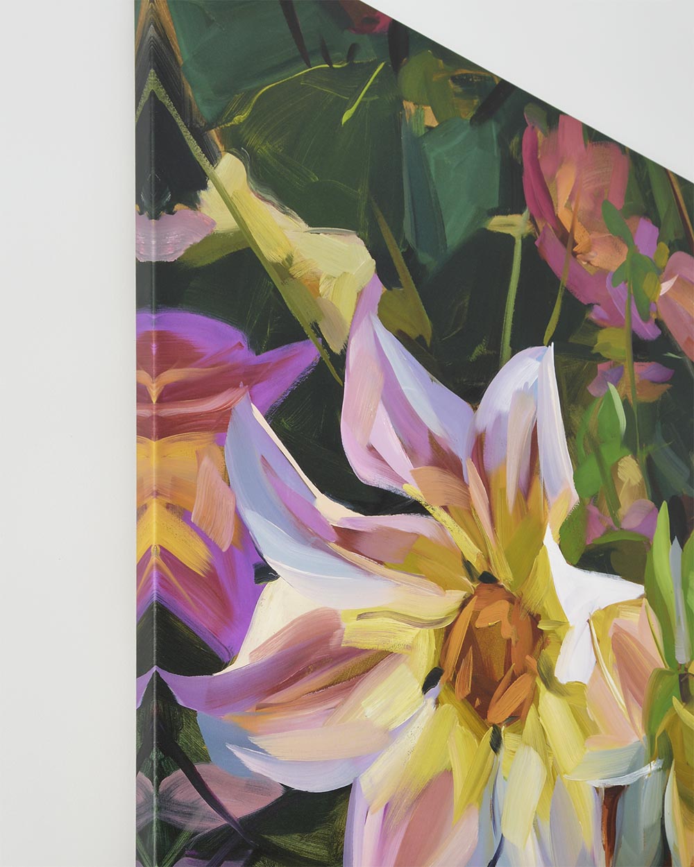 Dahlias Fine Art Print on Canvas - Square - Bold Botanical Wall Art | Bowerbird Collections