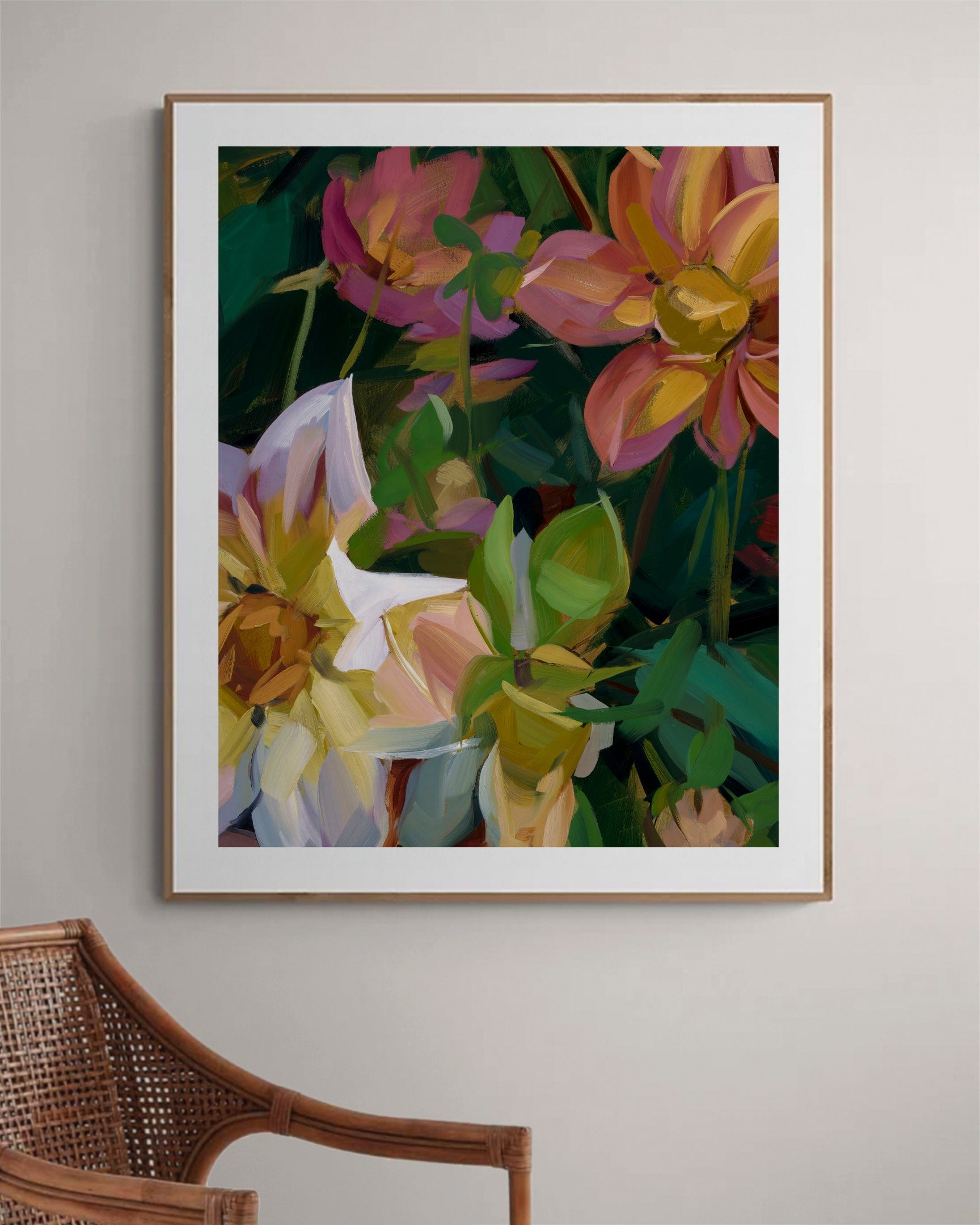 Dahlias Fine Art Print on Paper 37 x 30cm Rectangular / Paper Bowerbird Collections