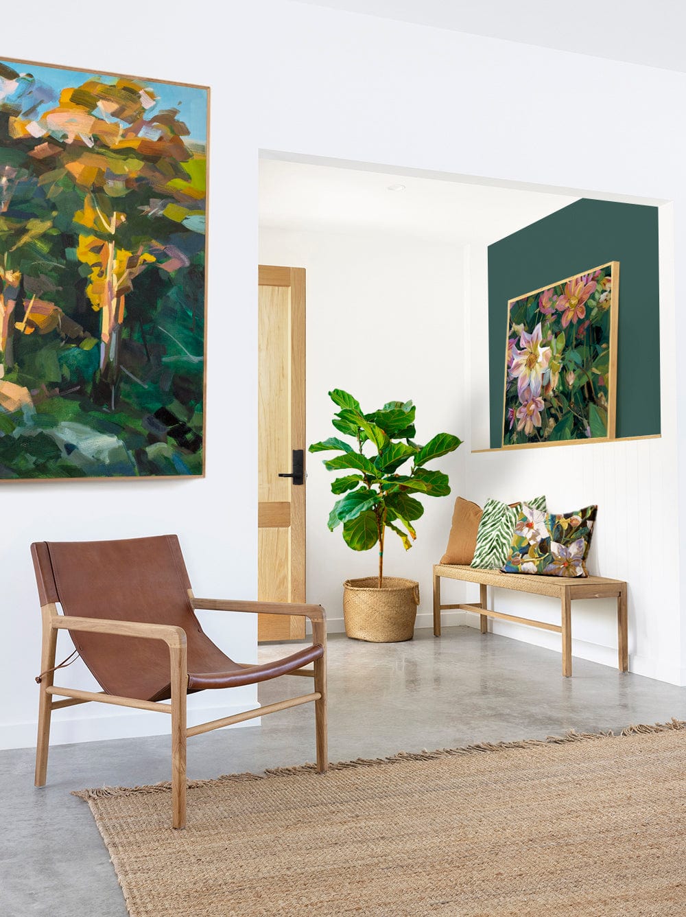 Dahlias Fine Art Print on Canvas Bowerbird Collections