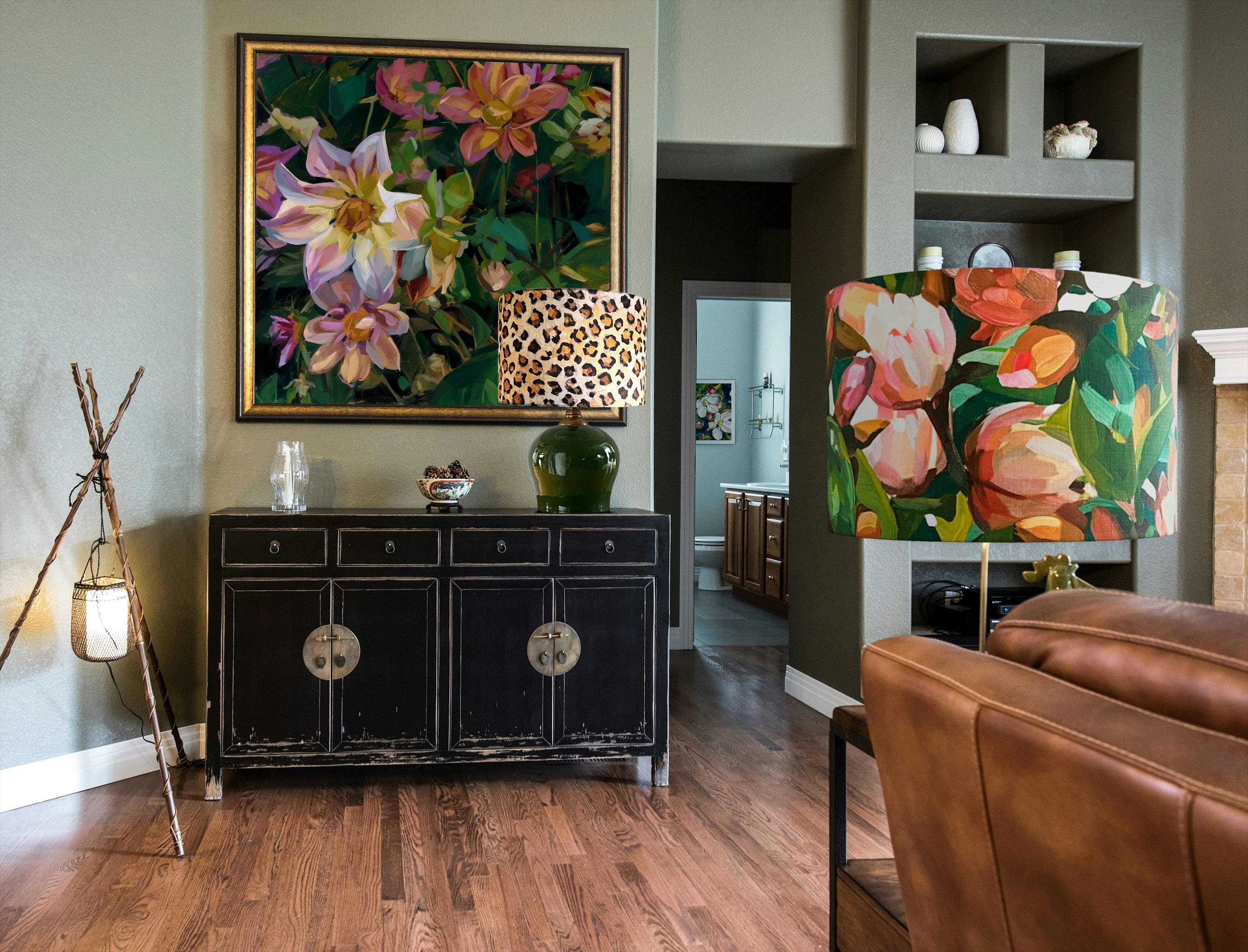 Dahlias Fine Art Print on Canvas Bowerbird Collections