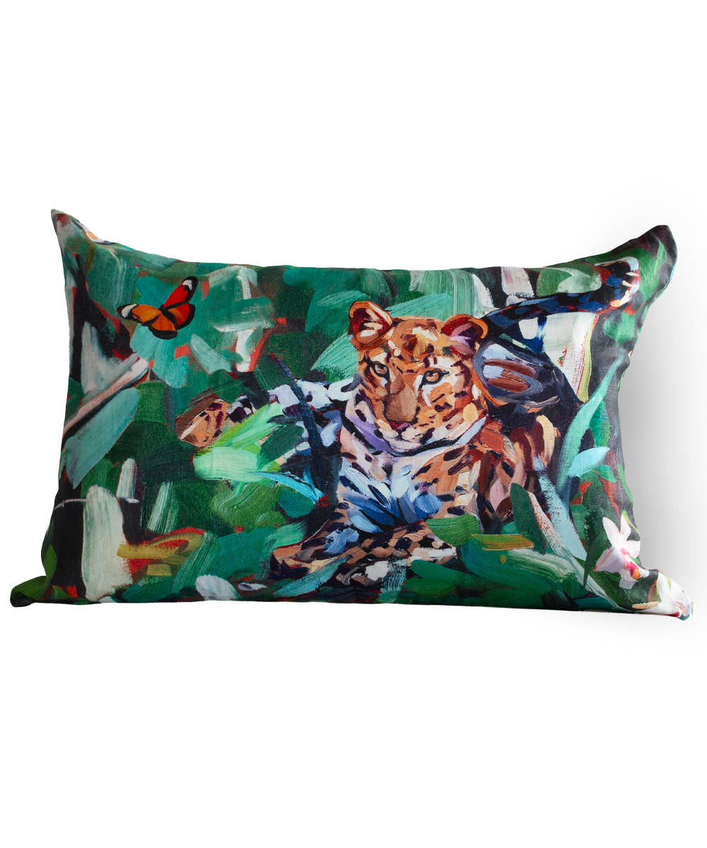 Jungle Leopard Pillow Cover 100% Linen | Bowerbird Collections