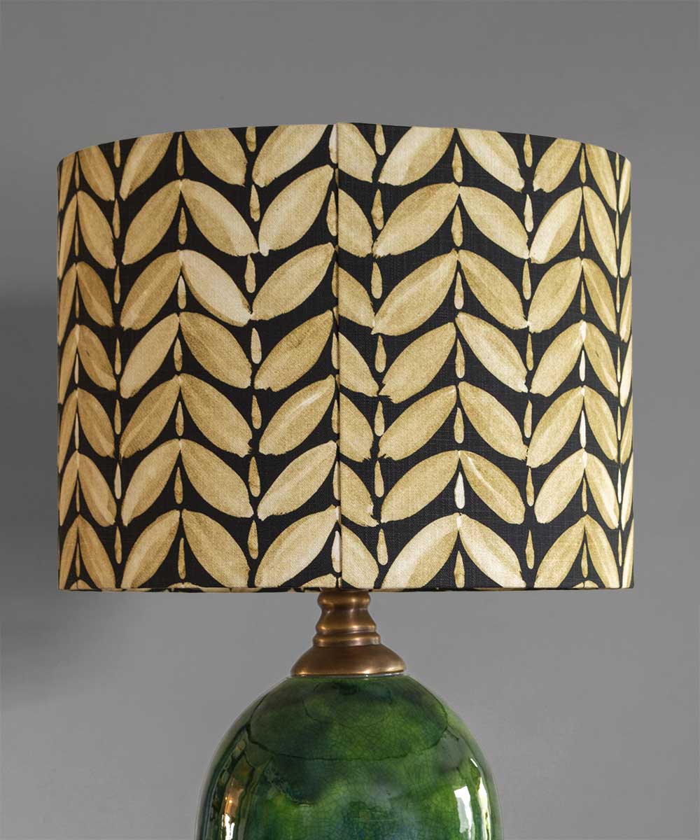 Leaf Black & Gold Lampshade – Neutral Geometric Botanical Lighting | Bowerbird Collections