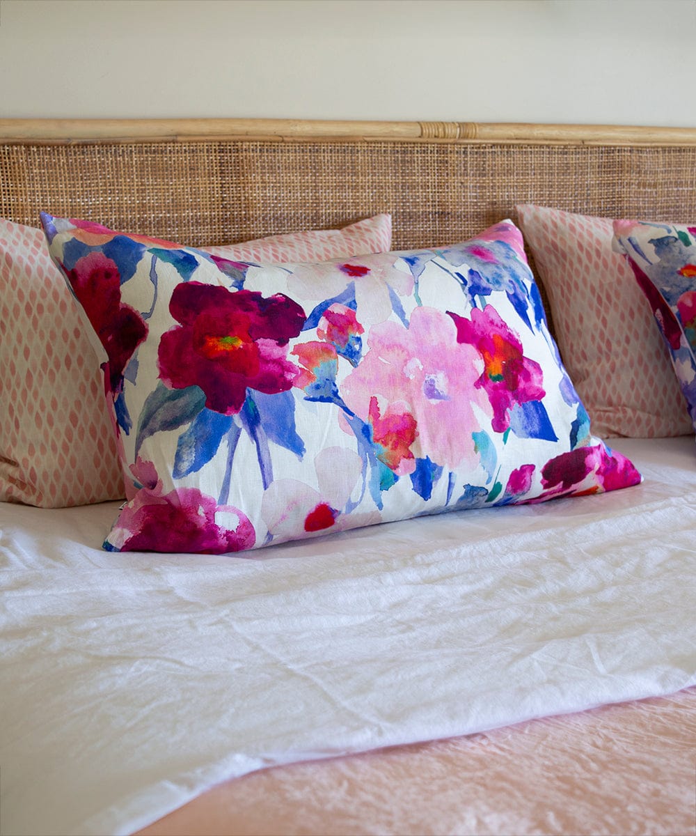 Lilain Pink and Blue Pillow Cover Bowerbird Collections