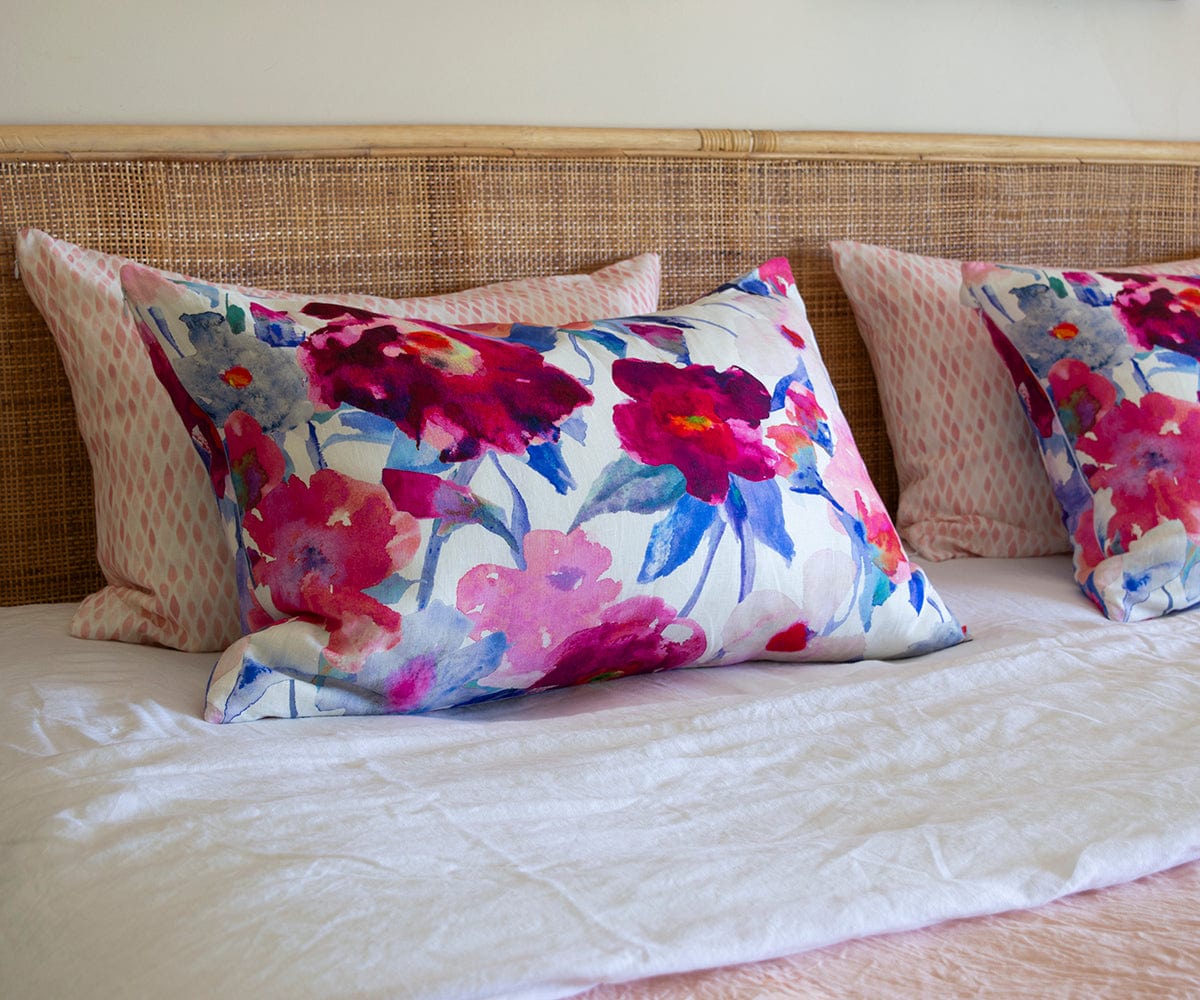Lilain Pink and Blue Pillow Cover Bowerbird Collections