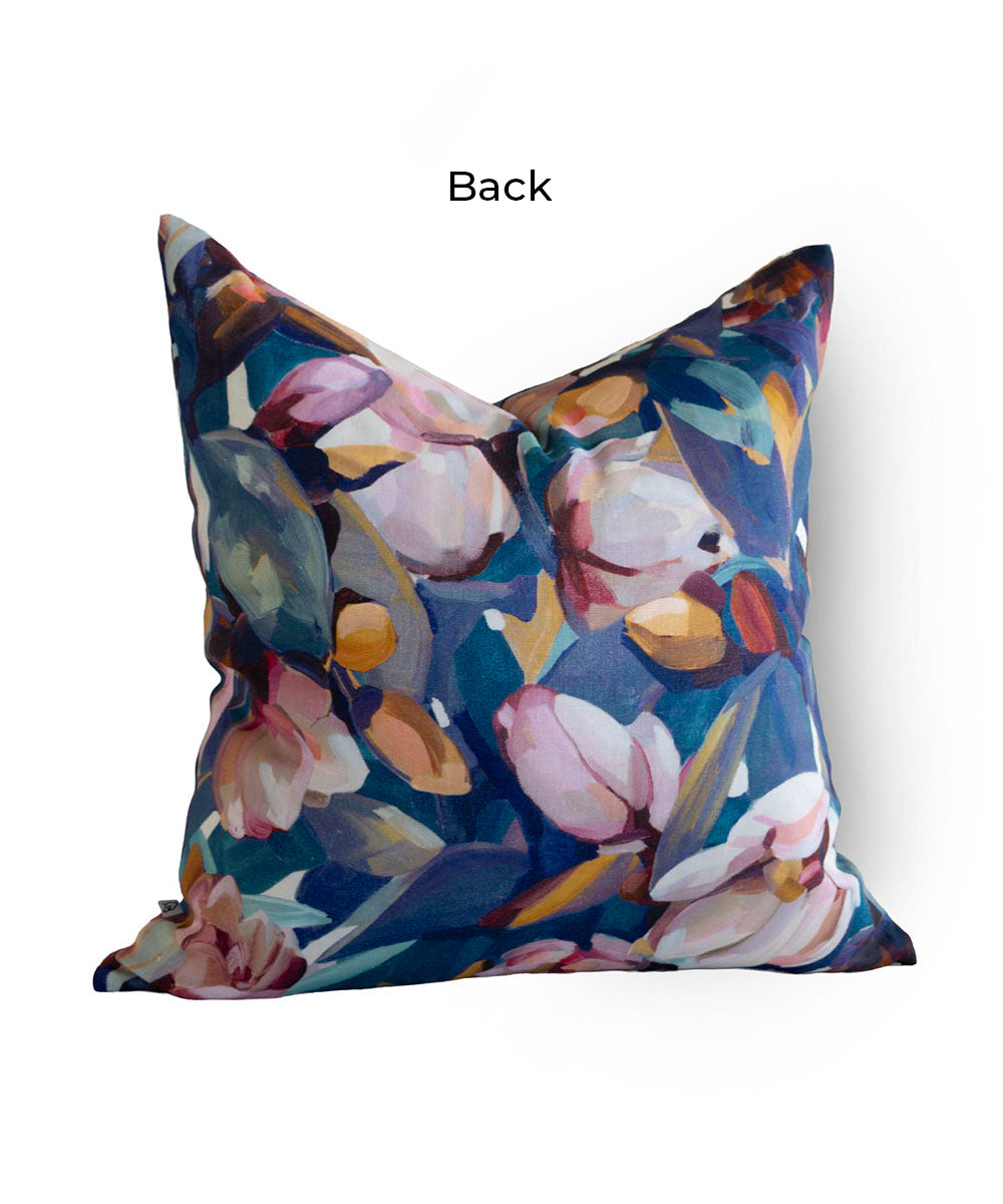 Magnolia Blue Linen Cushion Cover