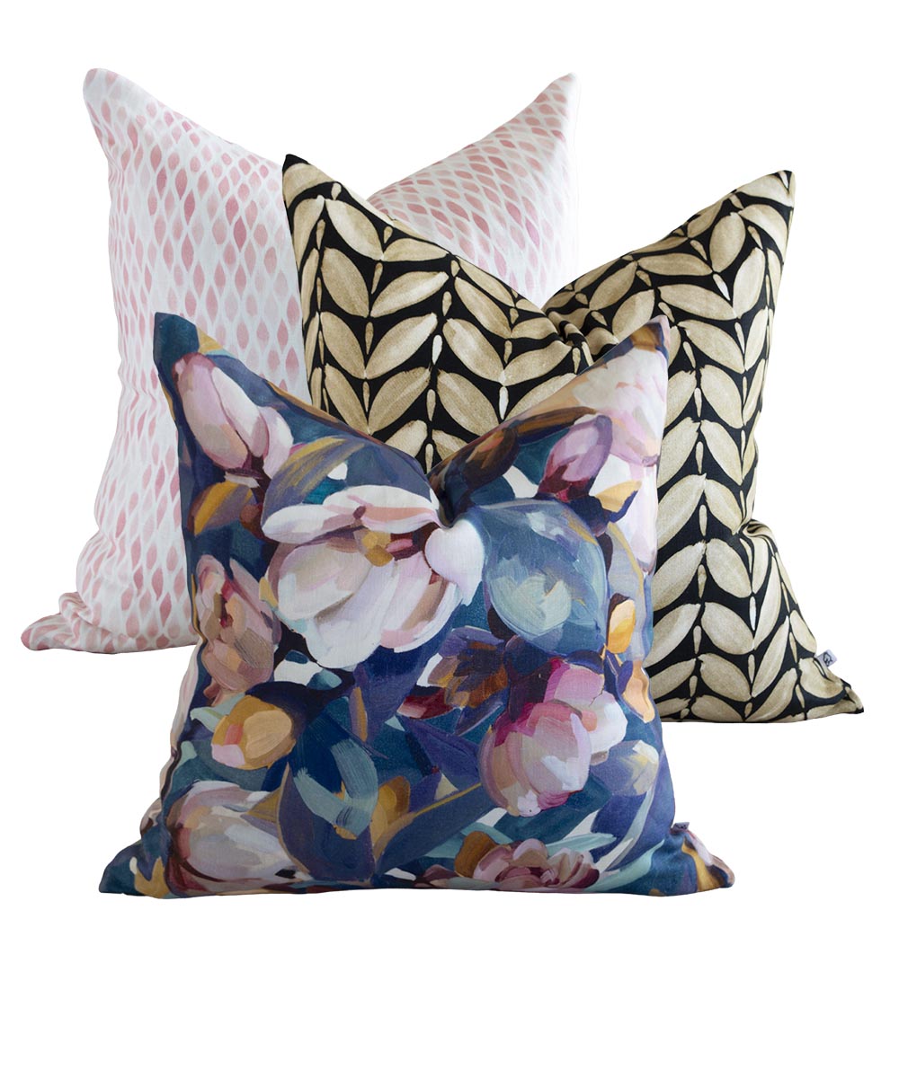 Magnolia Blue Linen Cushion Cover