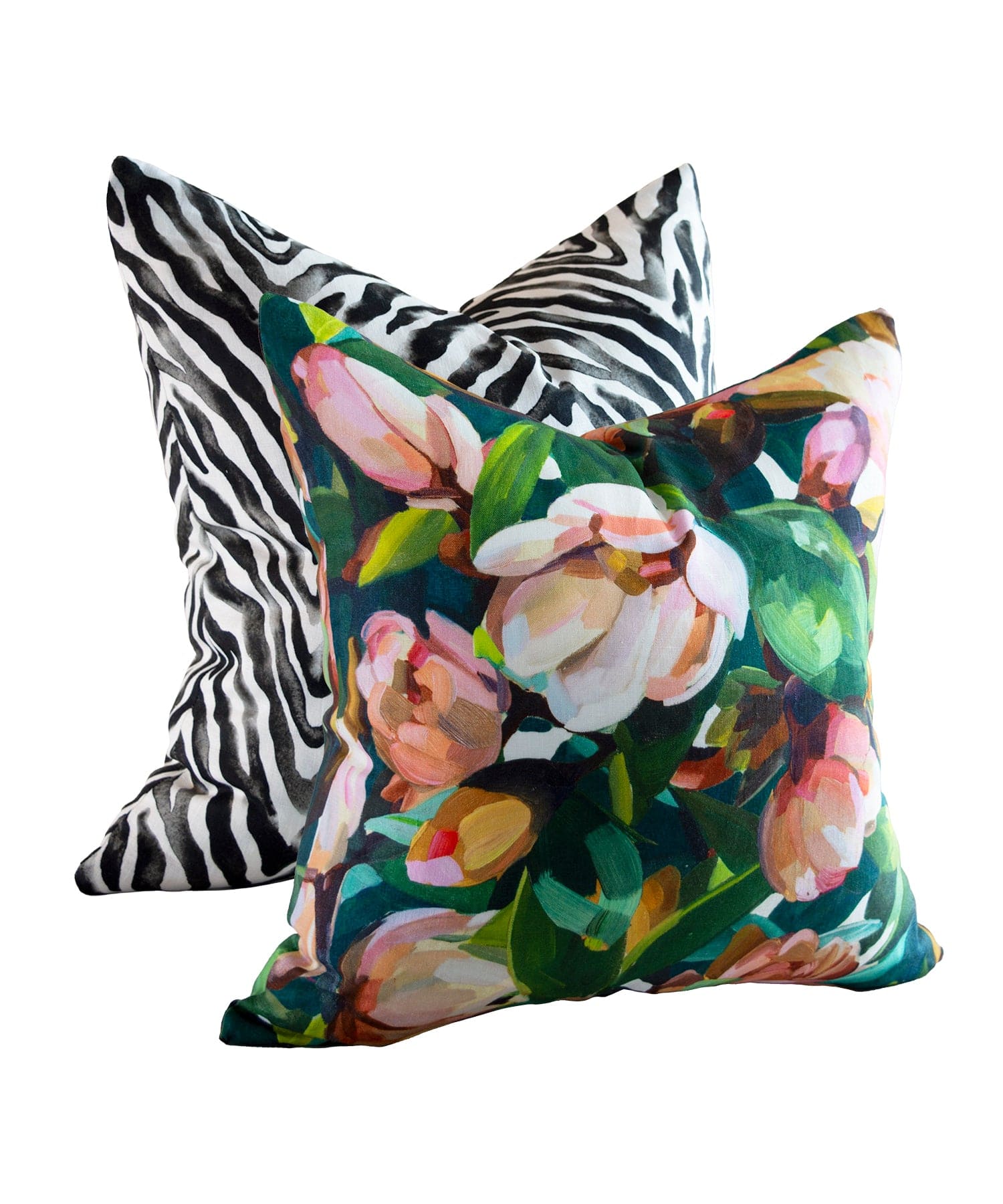 Magnolia Orange and Green Cushion Cover Bowerbird Collections