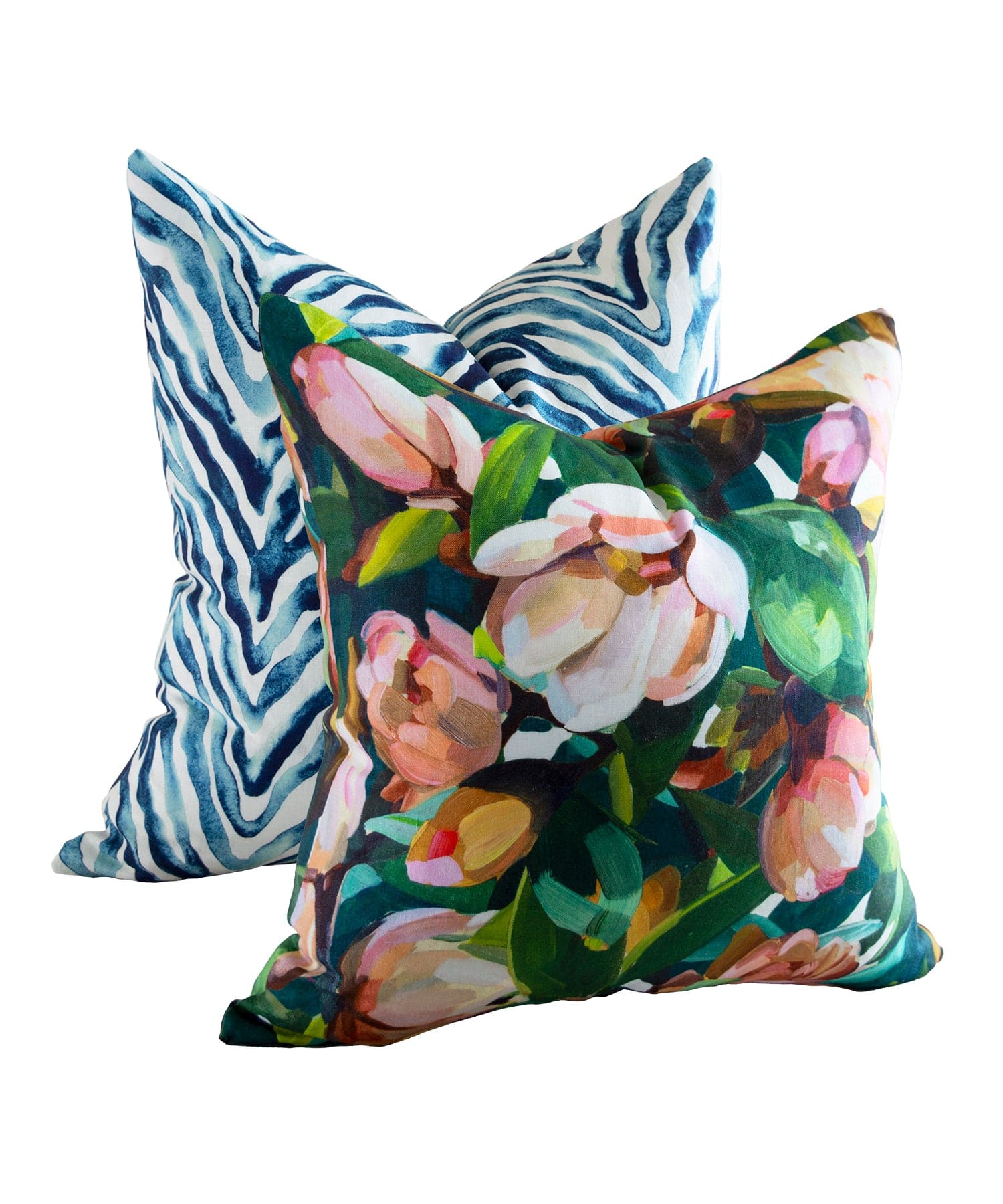 Magnolia Orange and Green Cushion Cover Bowerbird Collections
