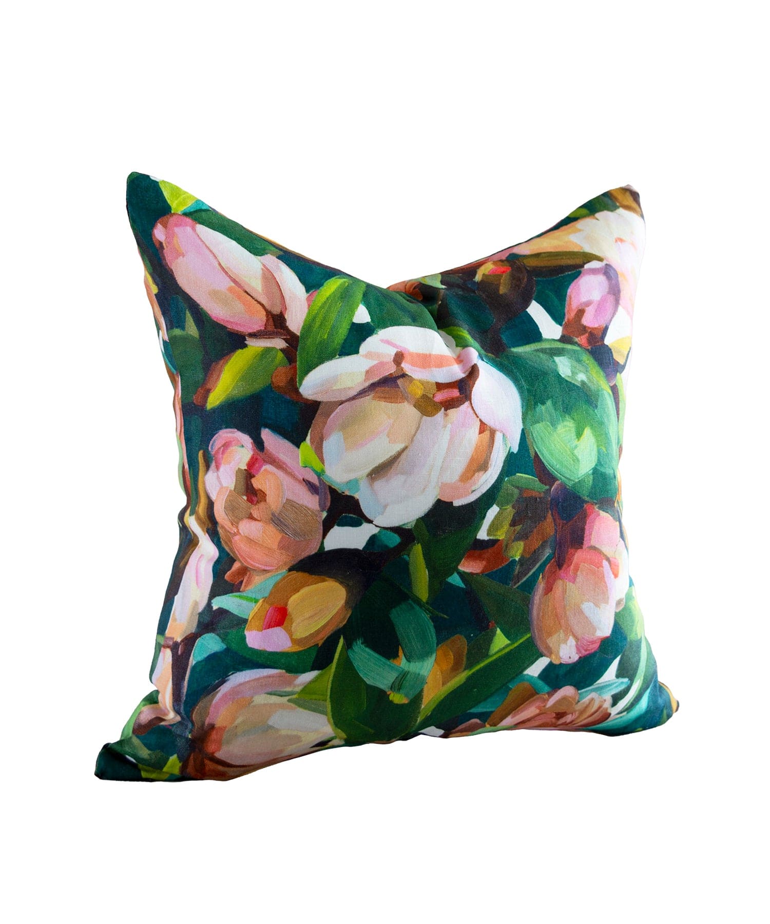 Magnolia Orange and Green Cushion Cover Bowerbird Collections