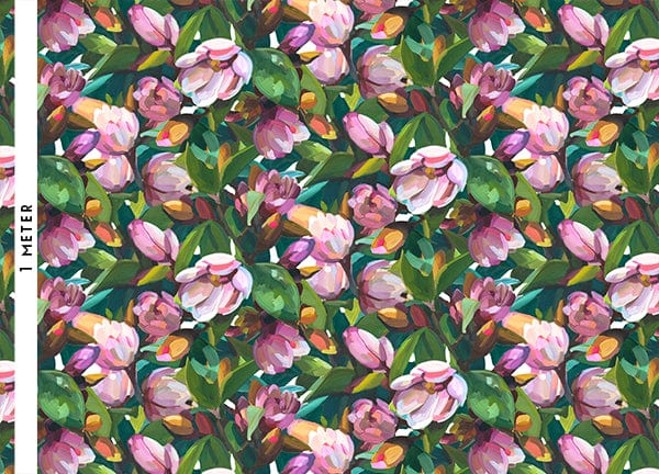 Magnolia Pink and Green Fabric Bowerbird Collections