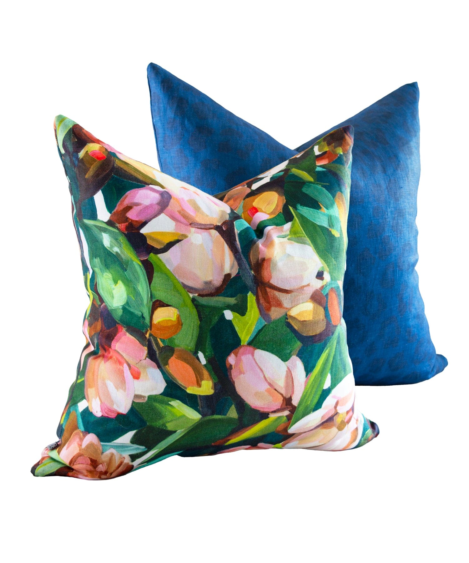 Magnolia Orange and Green Cushion Cover Bowerbird Collections