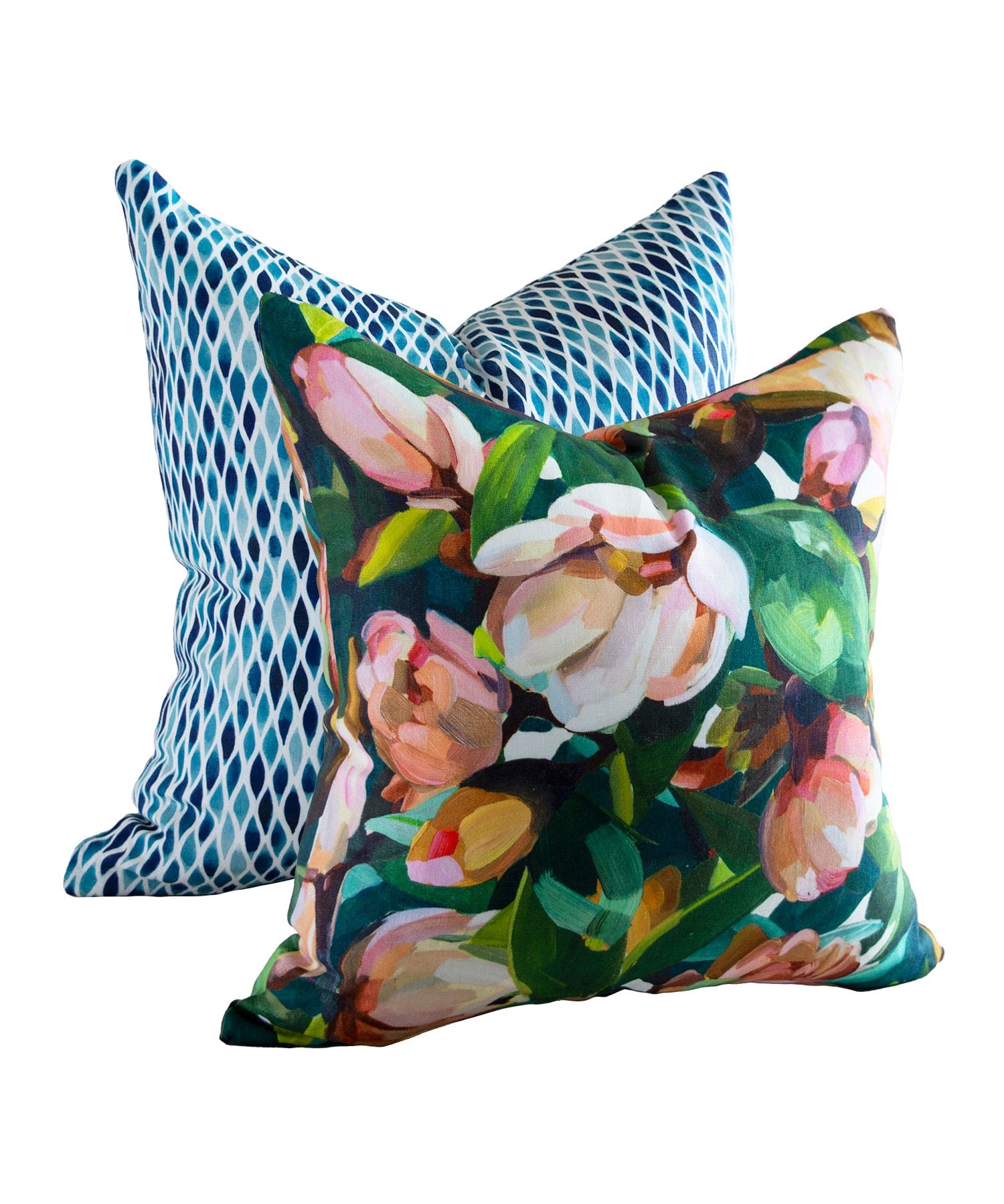 Magnolia Orange and Green Cushion Cover Bowerbird Collections