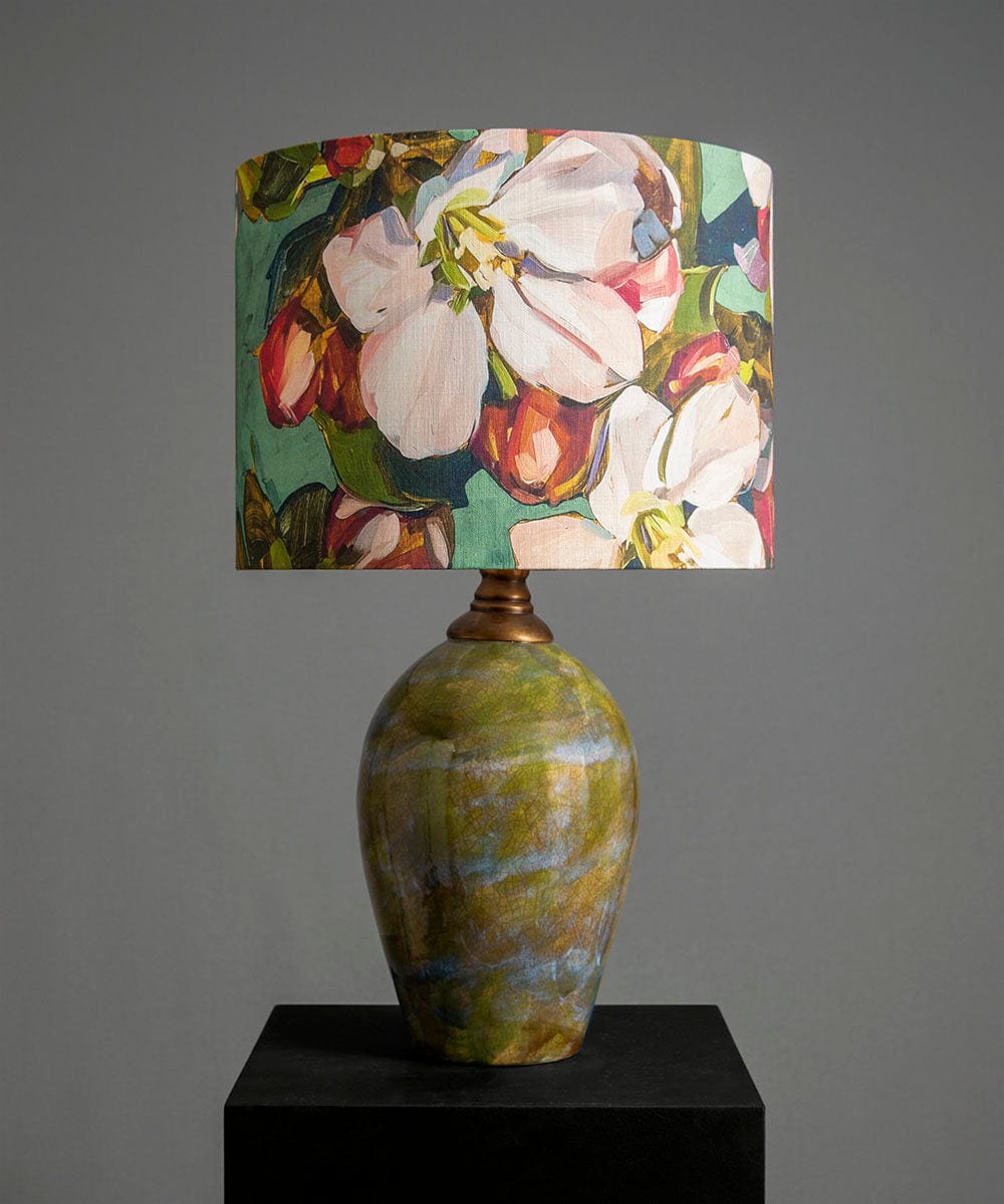 Blossom Green Lampshade – Painterly Floral Lighting | Bowerbird Collections