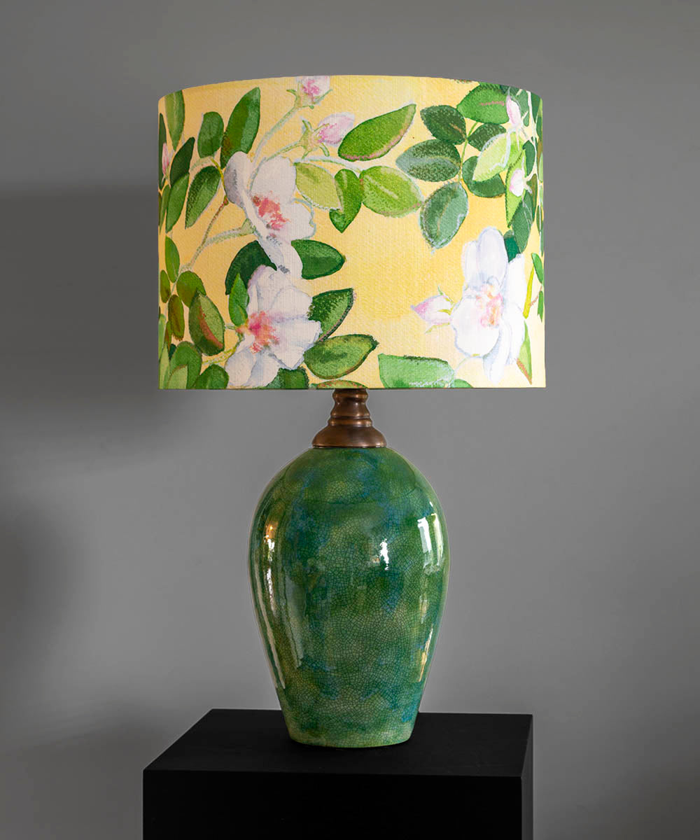 Rose Summer Fabric – Buttercup Yellow Floral Linen by the Metre | Bowerbird Collections