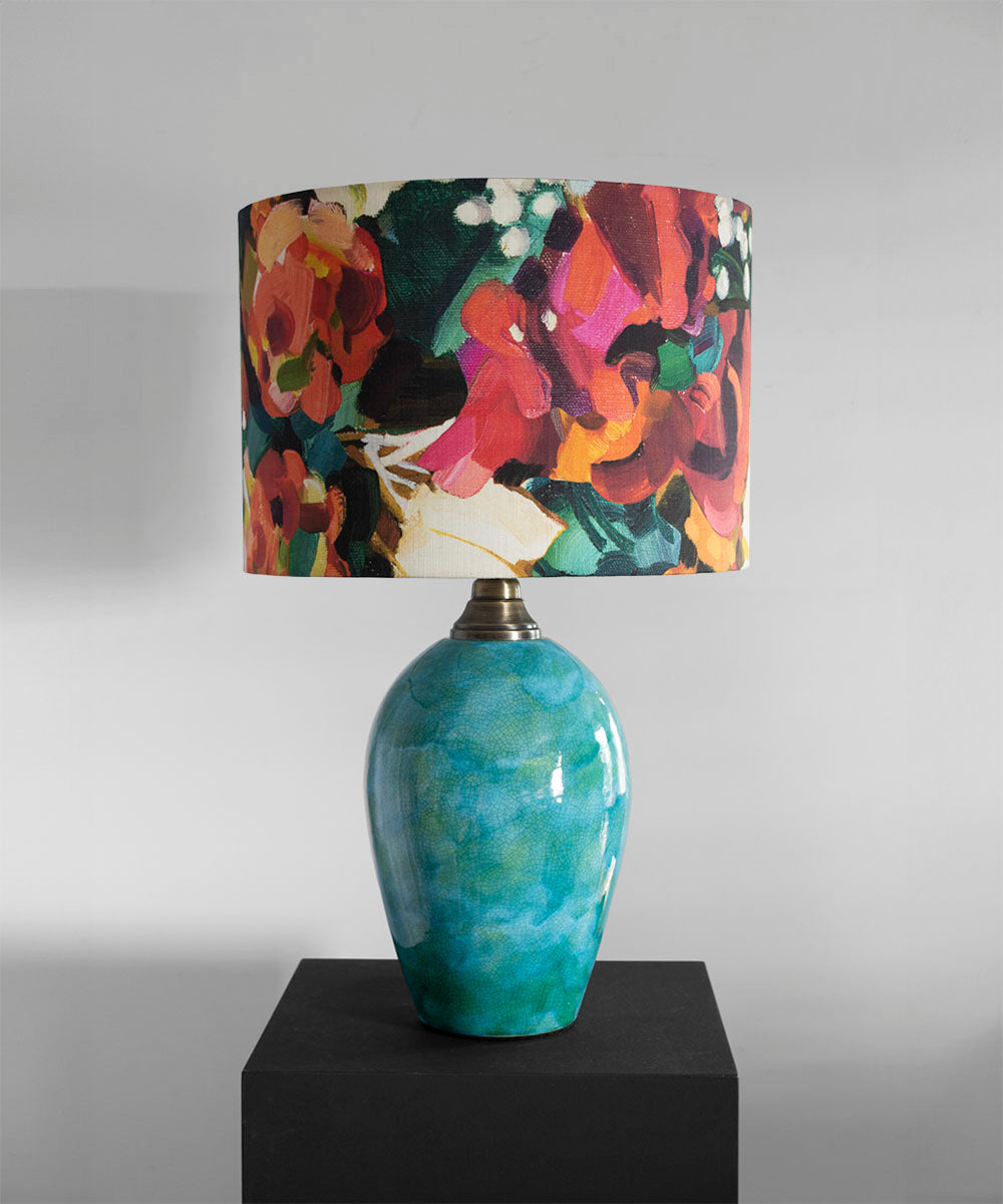 Handcrafted Turquoise Radiance Ceramic Lamp Base
