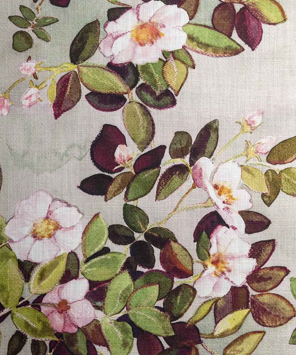 Rose Autumn Fabric – Floral Linen by the Metre | Bowerbird Collections