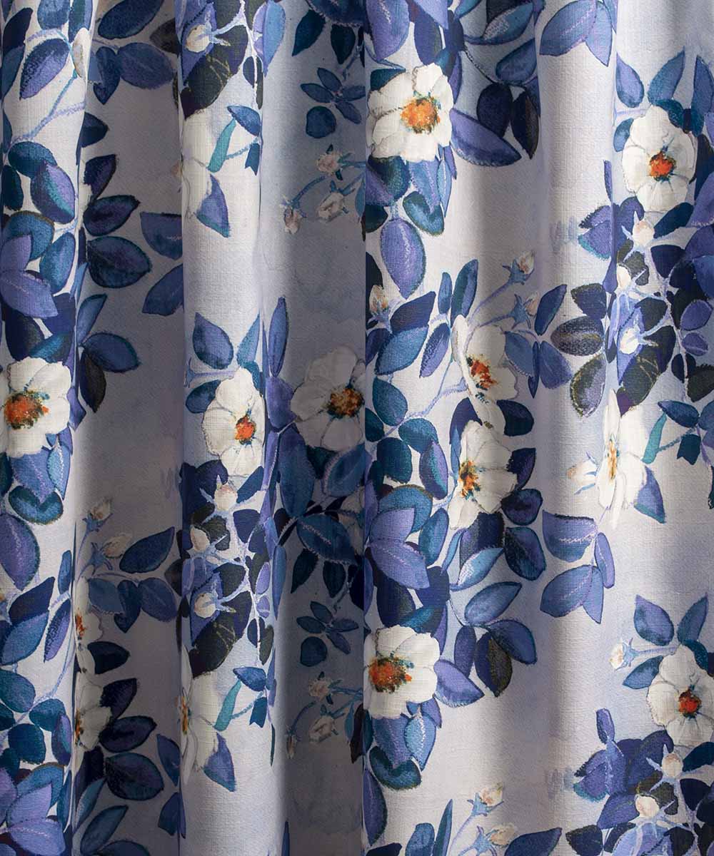 Rose Winter Fabric – Classic Blue and White Linen by the Metre | Bowerbird Collections