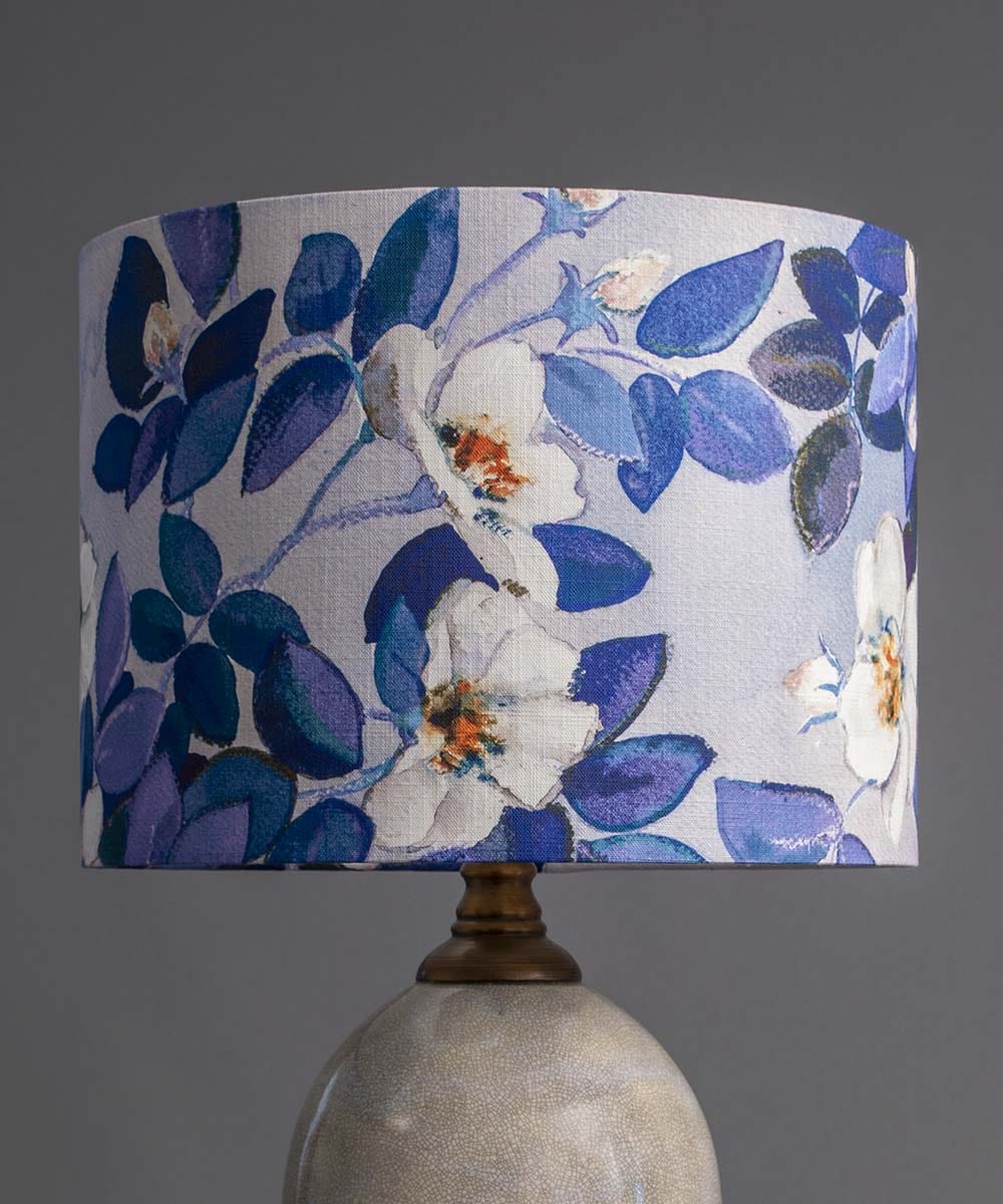 Rose Winter Lampshade – Classic Blue and White Lighting | Bowerbird Collections