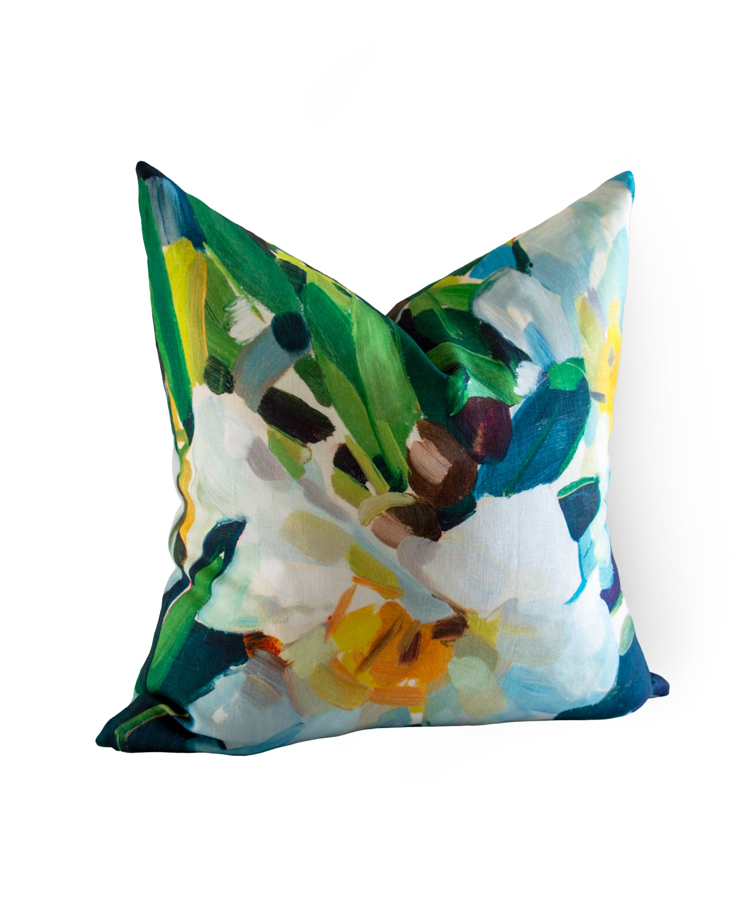 Spring Linen Cushion Cover – Light Botanical Design by Ellie Sweetman