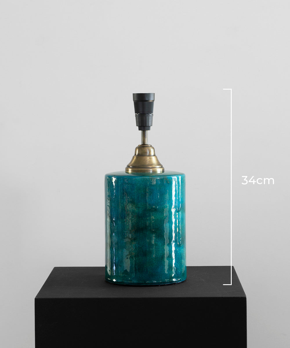 Handcrafted Teal Glow Ceramic Lamp Base