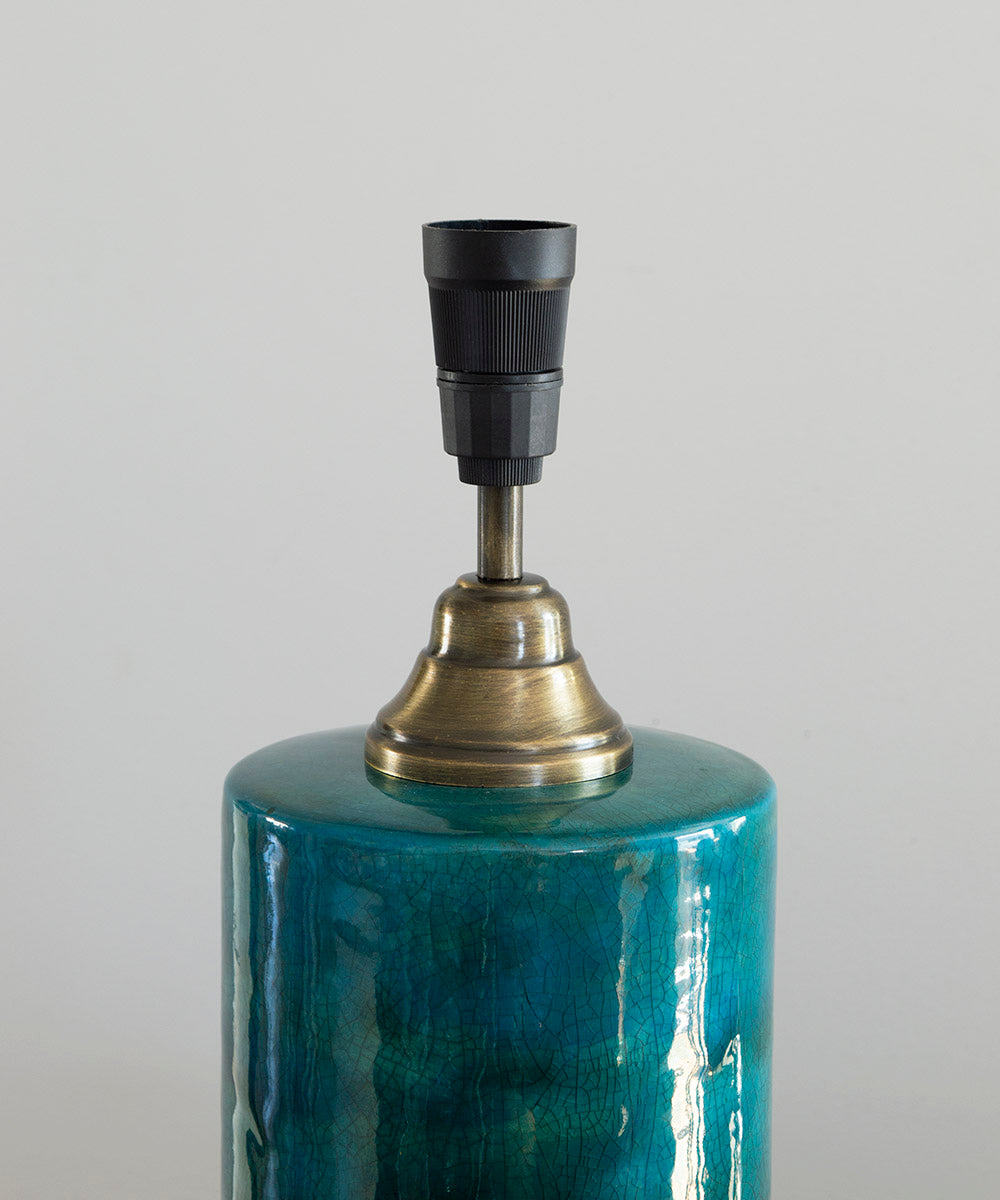 Handcrafted Teal Glow Ceramic Lamp Base