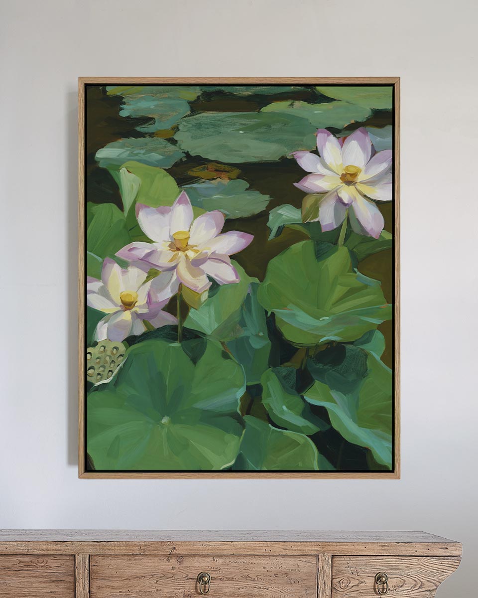 Tranquility Fine Art Print on Canvas - Rectangular - Lotus Flower Wall Art | Bowerbird Collections