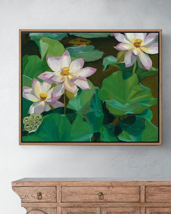 Tranquility Fine Art Print on Canvas - Rectangular - Lotus Flower Wall Art | Bowerbird Collections