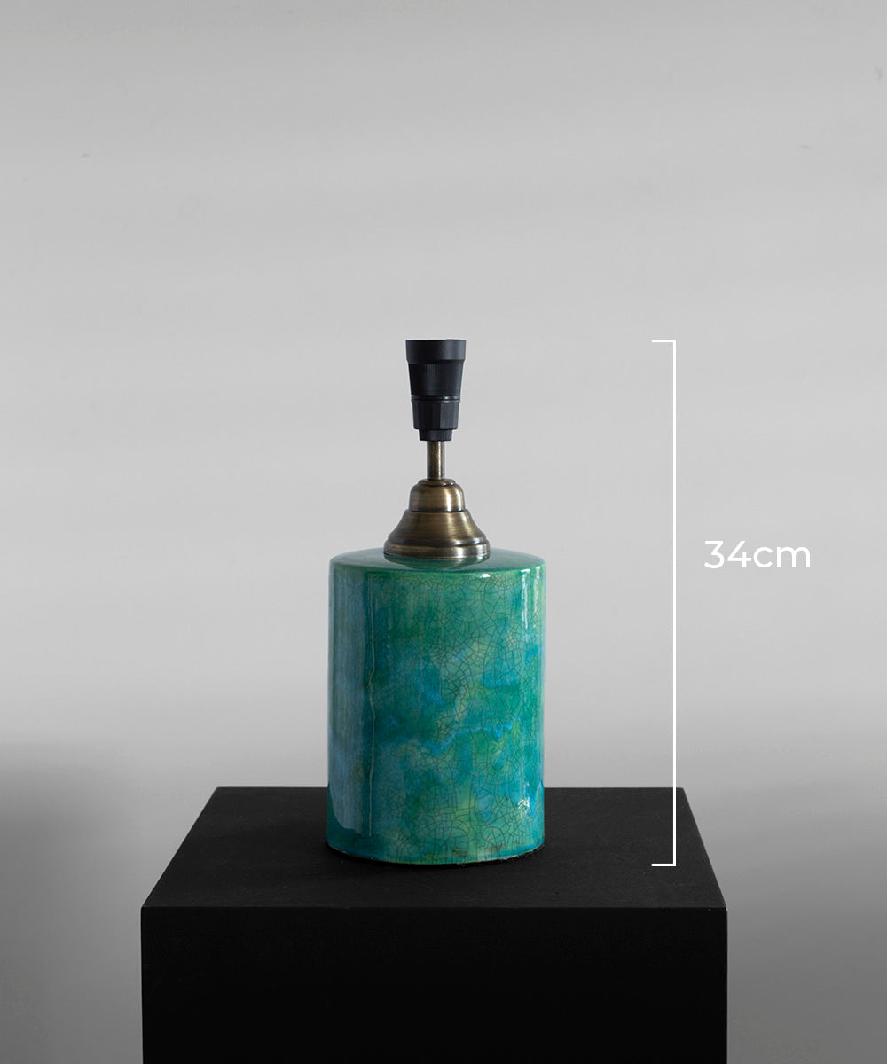 Handcrafted Turquoise Glow Ceramic Lamp Base