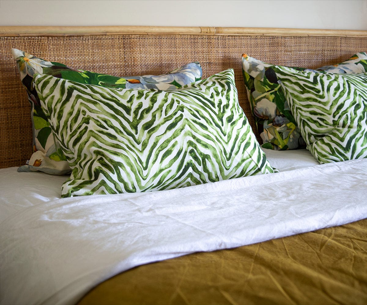Zebra Stripe Pillow Cover Olive Bowerbird Collections